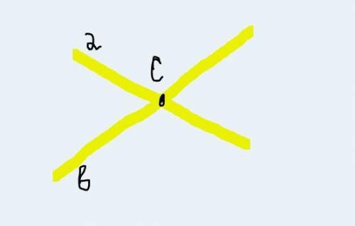 Проведите прямые a и b так, чтобы они пересекались. обозгачьте точку их пересечениея буквой. принадл