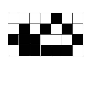 Объясните, как сделать эту . клетки таблицы 4 x 7 раскрашены в черный и белый цвета. пар соседних кл