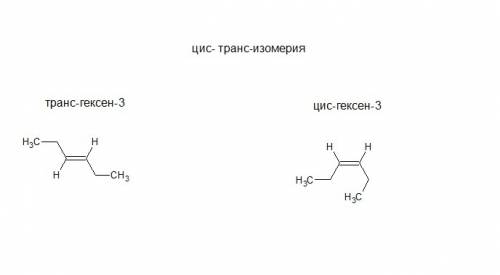 Составить по 2 изомера на каждый тип изомерии для вещества гексен-3