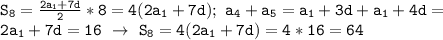 \mathtt{S_8=\frac{2a_1+7d}{2}*8=4(2a_1+7d);~a_4+a_5=a_1+3d+a_1+4d=}\\\mathtt{2a_1+7d=16~\to~S_8=4(2a_1+7d)=4*16=64}