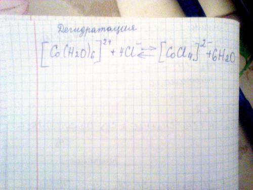 1.напишите, , уравнение реакции дегидратации и гидратации иона (ii). примечание: хлорид взаимодейств