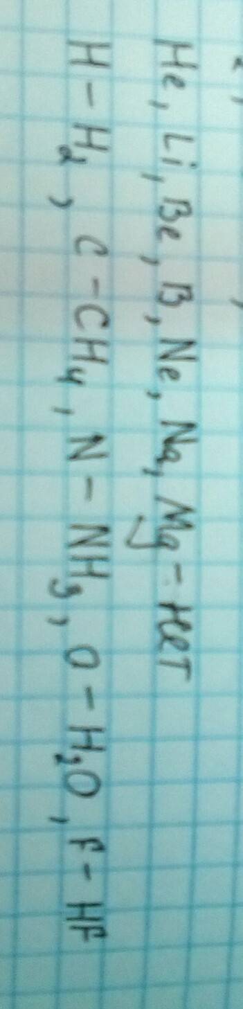 Составить формулу летучего водородного соединения у h,he,li,be,b,c,n,o,f,ne,na,mg. , заранее . много