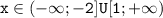 \mathtt{x\in(-\infty;-2]U[1;+\infty)}