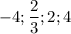 -4; \dfrac{2}{3}; 2; 4