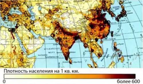 Определите территории евразии с максимальной плотностью населения. к каким формам рельефа типам клим