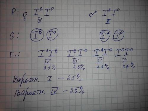 Яка ймовірність народження у сім'ї дітей з i та iv групами крові, якщо батько має іі групу, а мати -