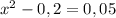 x^{2} - 0,2 = 0,05