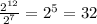 \frac{2^{12}}{2^7} = 2^5 = 32