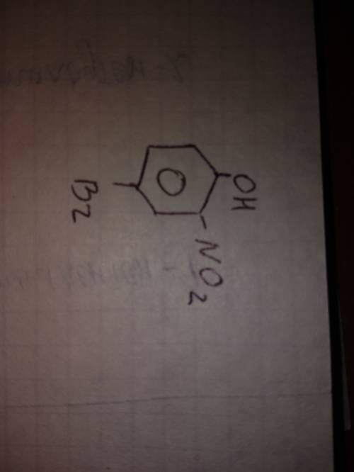 Структурная формула 2-нитро-4-бромфенол
