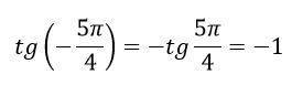 Разобраться! вычислите: tg(-5π/4)