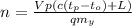 n = \frac{Vp(c(t_p-t_o) + L)}{qm_y}