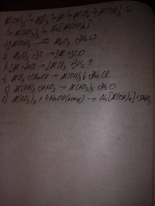 Согласно схеме напишите уравнение представьте в виде овр al(oh)2> al2o3> al> alcl3> al(o