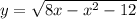y=\sqrt{8x-x^2-12}