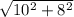 \sqrt{10^2+8^2}