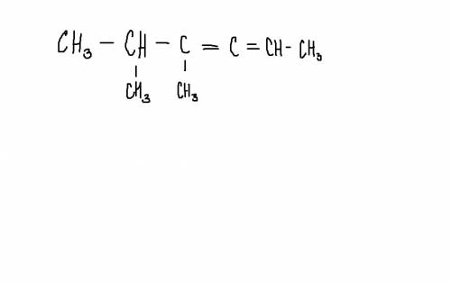 Структурная формула: 2,3 диметилгексадиен 3,4