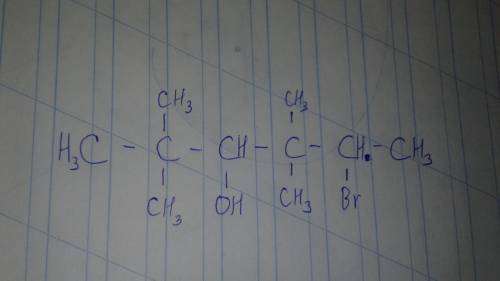 5-бром-2,2,4,4-тетраметилгексанол-3 структурную формулу