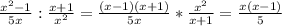 \frac{x^{2}-1 }{5x}:\frac{x+1}{x^{2}}=\frac{(x-1)(x+1)}{5x}*\frac{x^{2}}{x+1}=\frac{x(x-1)}{5}