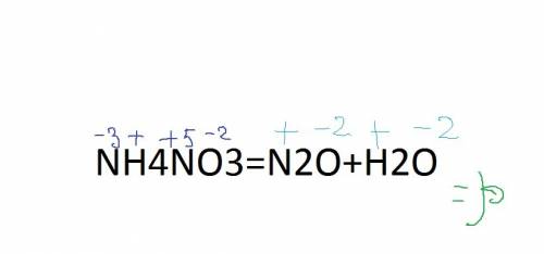 Nh4no3=n2o+h2o опредилить степень окисления каждого элемента и выписать формулы веществ-окислителей