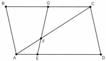 На стороне ad и диагонали ac параллелограмма abcd взяты точки e и f соответственно так, что ac=3af и