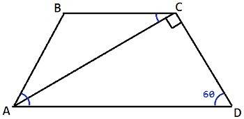 Втрапеции авсд с большим основанием ад диагональ ас перпендикулярна к боковой стороне сд, угол вас р