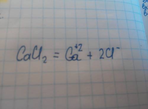 Написати рівняння електролітичної дисоціації у водному розчині а)cacl2