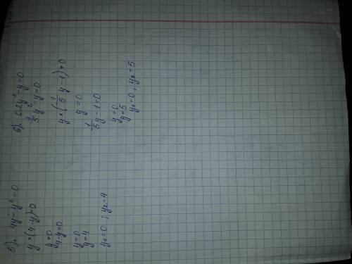 Решите уравнение и сделайте проверку 1)25y^2-1=0 2)-y^2+2=0 3)9-16y^2=0 4)7y^2+y=0 5)4y-y^2=0 6)0,2y