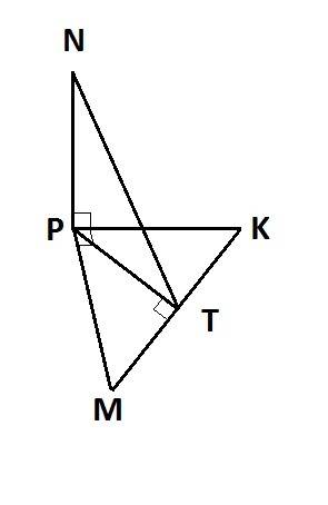 Дан равнобедренный прямоугольный треугольник mpk (угол p=90 градусов). из вершины р к плоскости этог