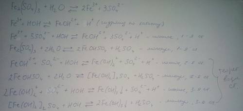 Ионно-молекулярное и молекулярное уравнение гидролиза fe2(so4)3 и naclo4