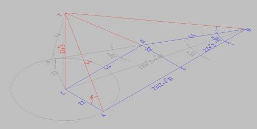 Восновании четырёхугольной пирамиды трапеция с острым углом 30° и высотой 22 см. боковые грани пирам