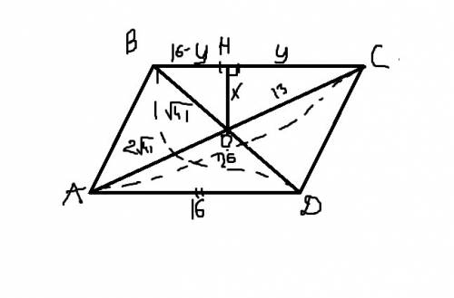 Решите. 25 в параллелограмме abcd bd равно 2корень из 41 см, ac 26 см, ad 16 см. через точку пересеч