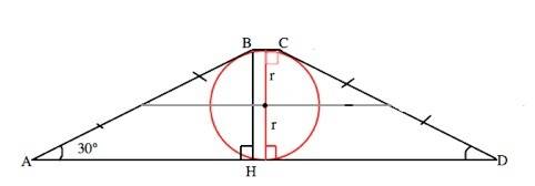 20 ! длина средней линии равнобедренной трапеции abcd ,описанной около окружности равен 8,5 см,а ост