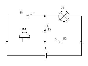 Начертите схему электро цепи из лампы,звонка,ключа,источника питания по разному плез!