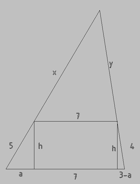 Основания трапеции равны 7см и 10см боковые стороны равные 4см и 5см продолжены до пересечения в точ