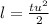 l = \frac{tu^{2}}{2}