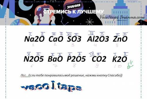 Написать 10 оксидов и их валентность