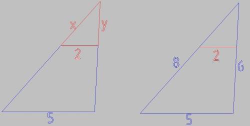 Если можно то и рисунок. в треугольнике со сторонами 5, 6, 8 параллельно стороне длинною 5 см, прове