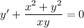 y'+ \dfrac{x^2+y^2}{xy}=0