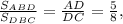 \frac{S_{ABD}}{S_{DBC}}=\frac{AD}{DC}=\frac{5}{8},&#10;&#10;