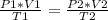 \frac{P1*V1}{T1} = \frac{P2*V2}{T2} &#10;