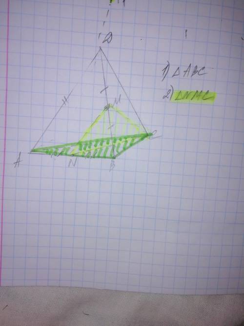 Побудуйте переріз піраміди abcd площиною, що проходить через 1) точки c і в та середину ребра ab 2)