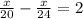 \frac{x}{20}-\frac{x}{24}=2