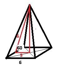 Основанием башни в виде правильной пирамиды является квадрат со стороной 6м,а все боковые грани обра