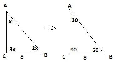 С! дано, найти, решение и ! в треугольнике авс угол а, угол в, угол с относятся как 1: 2: 3. сторона