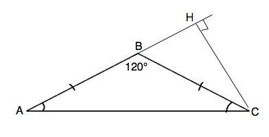 Основа треугольника равна 12 см. найдите боковую сторону треугольника, если угол при его вершине рав