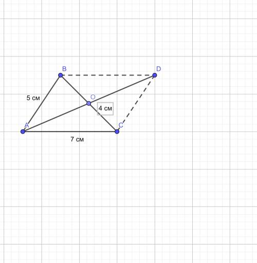 Стороны треугольника равны 4 см,5 и 7.найдите длину медианы,проведенной к меньшей стороне.,