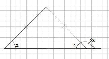 Внешний угол при основании равнобедренного треугольника в 3 раза больше одного из углов при основани