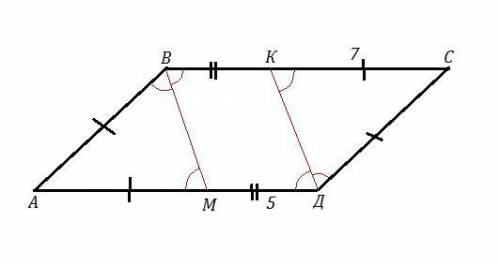 Впараллелограмме abcd биссектрисы углов виd пересекают стороны ad и bc в точках мик соответственно т