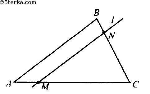 Прямая, параллельная стороне ав треугольника авс, делит сторону ас в отношении 2: 7, считая от верши