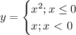 y=\begin{cases}x^2 ; x\leq0\\x;x\ \textless \ 0\end{cases}