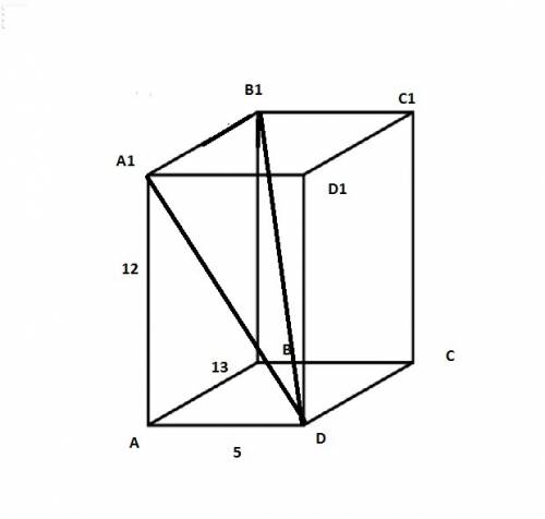 Найдите угол db1a1 прямоугольного параллелепипеда, для которого ab=13, ad=5, aa1=12. ответ дайте в г